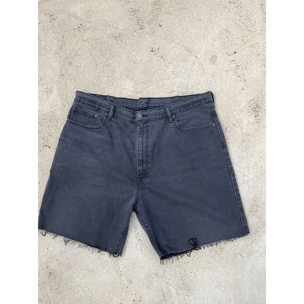 Levis 569 Shorts Mens 42 Black Bermuda Summer Casual Denim Pockets Jorts Red Tab